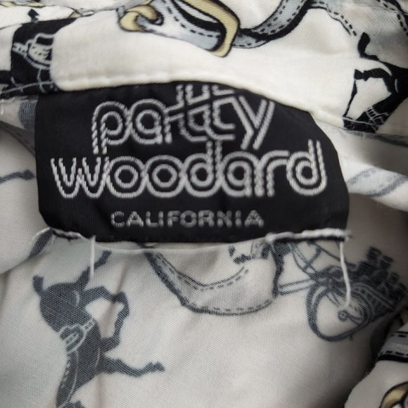 Vintage Patty Woodward Equestrian Horse Print Midi Dress Size Large - Picture 9 of 10